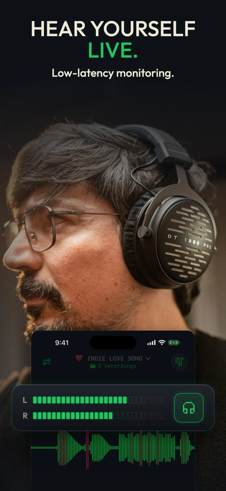 Hear yourself live with low-latency monitoring